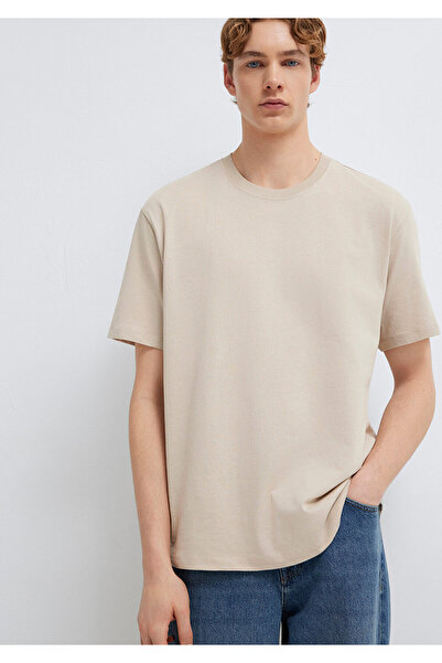 Mavi Beiges Basic-T-Shirt mit lockerer Passform / bequemem Schnitt 066249-70004