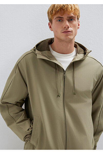 Mavi Kapüşonlu Yeşil Ceket Loose Fit / Bol Rahat Kesim 0110818-86749