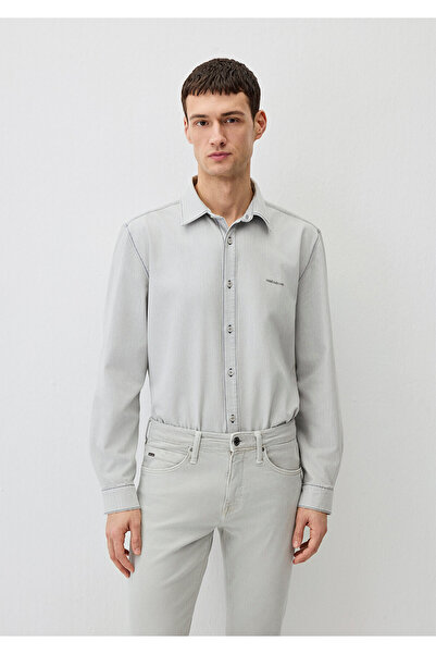 Mavi Brad Edition Hellgraues Jeanshemd Slim Fit / Schmal geschnitten 0210921-...