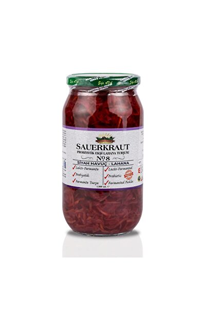 ŞİFA ANA Sauerkraut (Ekşi Lahana Turşusu) No8 Siyah Havuçlu (1000cc.)