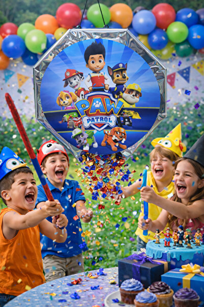 Fillikutum Paw Patrol Temalı Pinyata ve Sopası – Katlanabilir Doğum Günü Part...