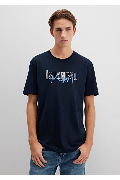 Mavi Istanbul Printed Navy Blue T-Shirt Regular Fit / Regular Fit 067114 -34319