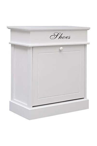 Concept Pantofar, alb, 50 x 28 x 58 cm, lemn de paulownia