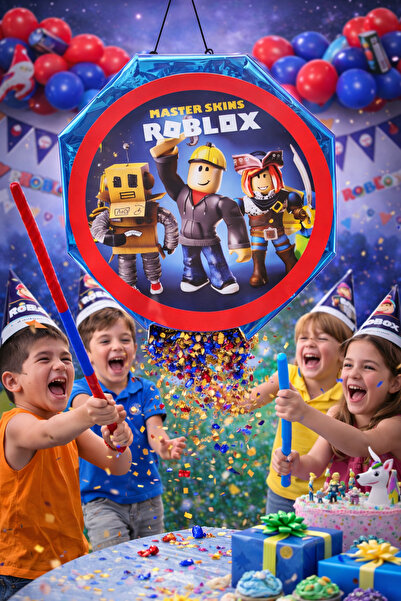 Fillikutum Roblox Temalı Pinyata ve Sopası – Katlanabilir Doğum Günü Parti Oy...