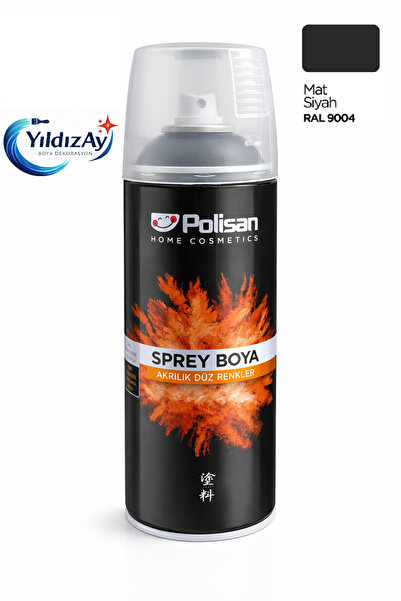 Polisan Mat Siyah Sprey Boya 400 ml | Akrilik | Hızlı Kuruma | Metal Ahşap Pl...