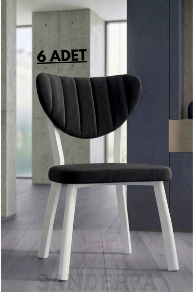 FAYMEND 6 Adet Elma Model Mutfak Sandalyesi Salon Sandalyesi Yemek Sandalyesi...