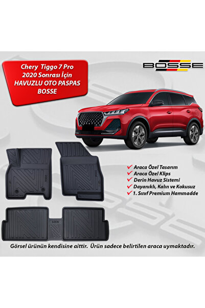 BOSSE Chery Tiggo 7 Pro Paspas Araca Özel 2022 - 2025 Arası İçin 3D Havuzlu O...