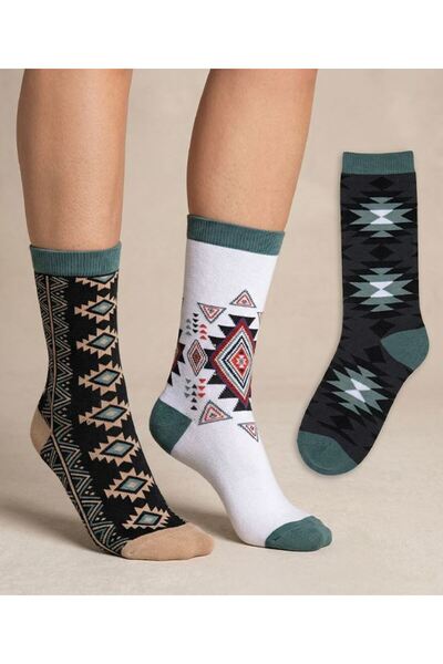 Bross Γυναικείες κάλτσες με έθνικ σχέδια 3 τεμαχίων