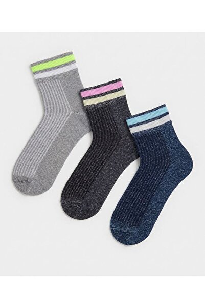 Bross Γυναικείο κοντό παντελόνι 3 τεμαχίων με σχέδιο από λάστιχο με γκλίτερ