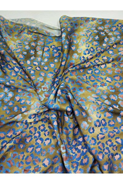 Bursa Kumaş Leopar Desenli Saten Viskon Kumaş(1 Metre × 1.5 En)
