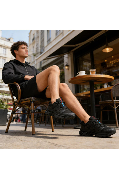 Tmall Pantofi sport de barbati, Usori,din material textil, 1296, Negru