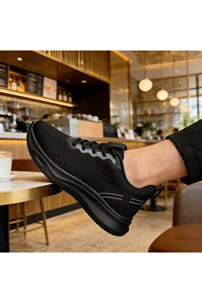 Tmall Pantofi sport de barbati, Usori,din material textil, 1295,Negru