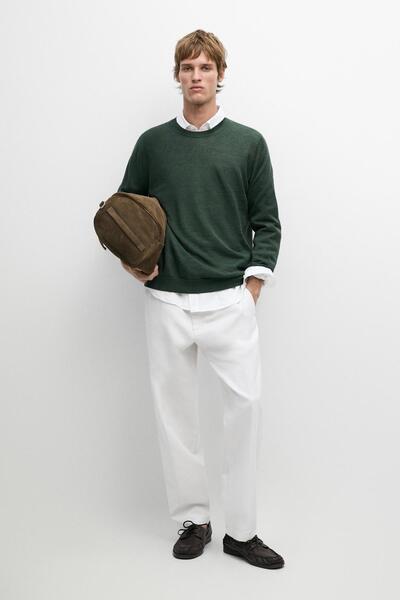 Massimo Dutti Bisiklet yaka keten triko kazak
