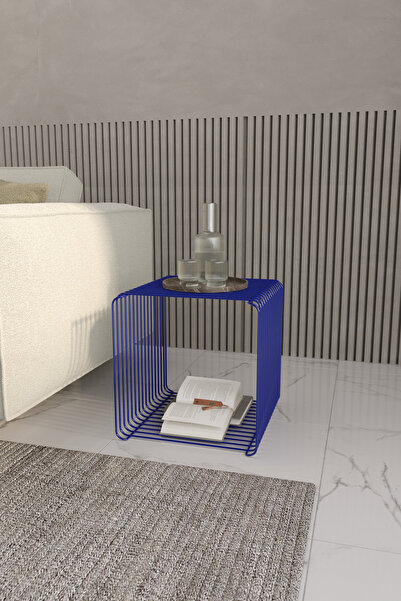 boz concept home Miami Minimalist Metal Tel Kare Yan Sehpa Modern Küp Yan Seh...