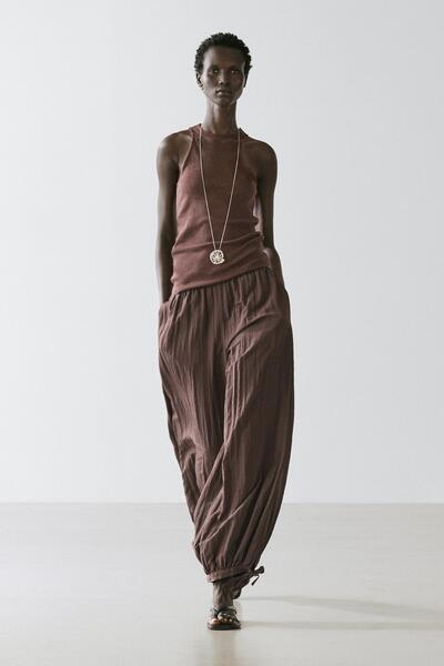 Massimo Dutti %100 pamuklu hafif triko top