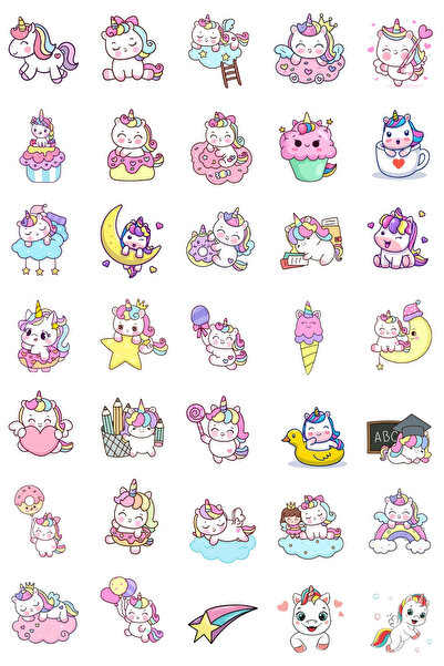 Bimotif Σετ αυτοκόλλητων με χαριτωμένα μικροσκοπικά άλογα, 350 τεμάχια (Αυτοκ...