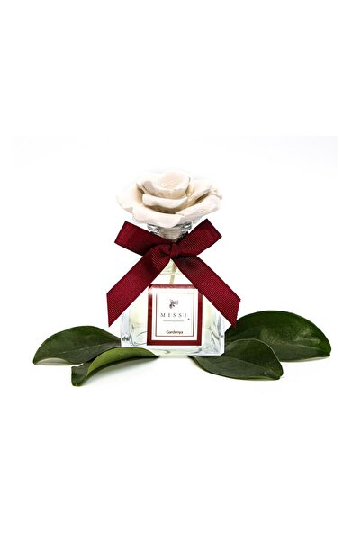 Missi 130 ml Lotus Cam Şişe Çiçek Seramik Taşlı Gardenya Oda Kokusu