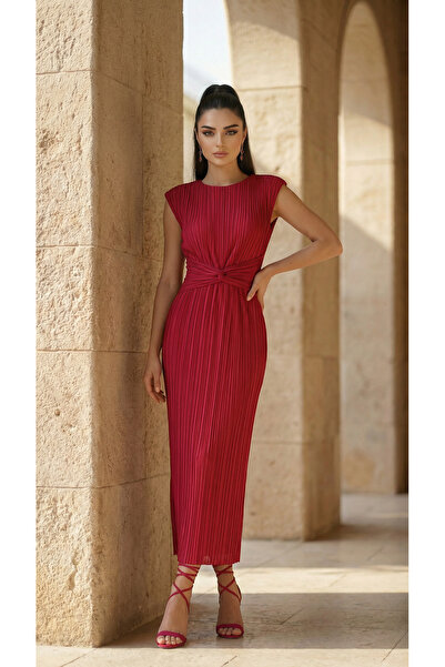 LAMİFUSTORE Φόρεμα DANIEL με πλισέ και λεπτομέρεια στη μέση