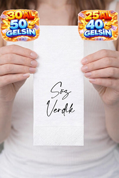 mediwiz Söz Verdik Baskılı Peçete 25 adet (40 Gelsin)