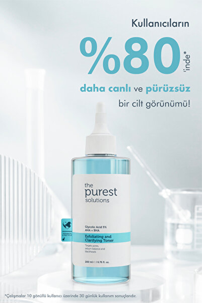 The Purest Solutions Gözenek Sıkılaştırıcı, Canlandırıcı ve Ton Eşitleyici Glikolik Asit Mavi Tonik 200ml