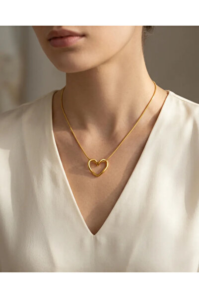 Tarnish Steel Imported Knot Heart Necklace - Gift Boxed