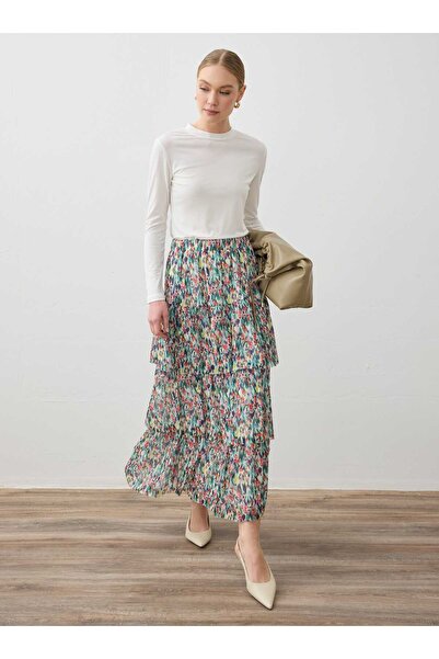 Refka Φούστα με λουλουδάτο σχέδιο με ελαστική μέση - Πολύχρωμη -