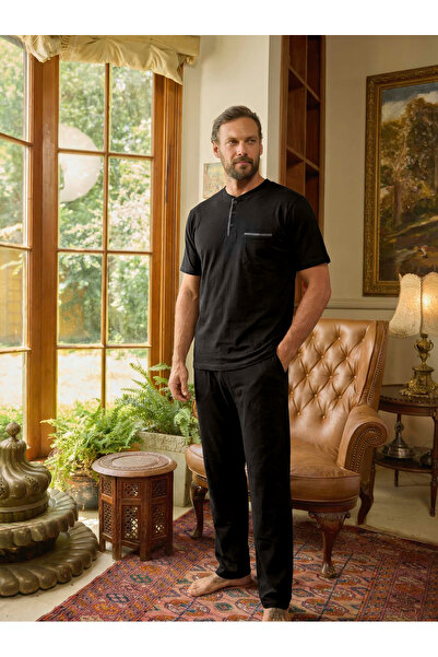 Aydoğan Lodos Store Ανδρικό κοντομάνικο μονό ζέρσεϊ 100% βαμβακερό σετ πιτζάμ...