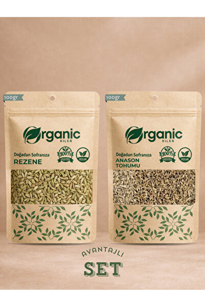 Organik Kiler Rezene & Anason Doğal Bitki Çayı Seti 2’li 100GR | Sindirimi Ra...