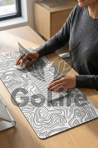 GoLite Classic - 70x30 Topography B Gaming Oyuncu Mouse Pad Kaymaz Taban Büyük Klavye Fare Altlığı Mousepad