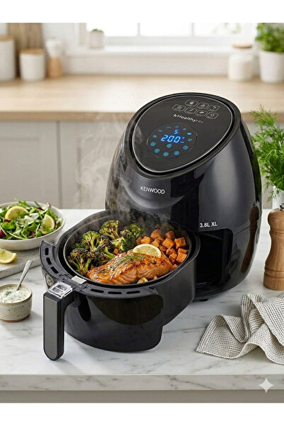 Kenwood مقلاة هوائية رقمية، 1500 واط، 3.8 لتر، 1.7 كجم، دوران سريع للهواء الساخن، HFP30.000BK، أسود