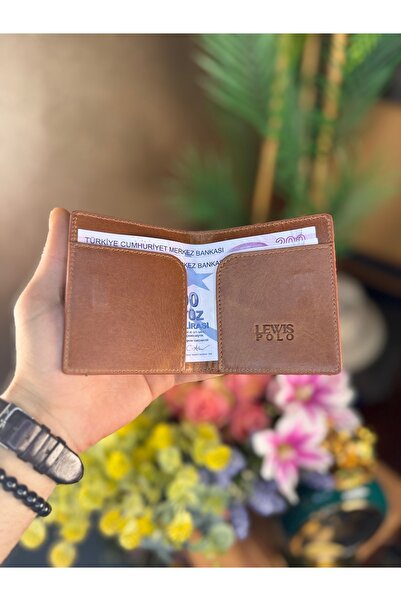 Handy Tan Men's Wallet with Waterproof Genuine Leather Abundant Card Holder