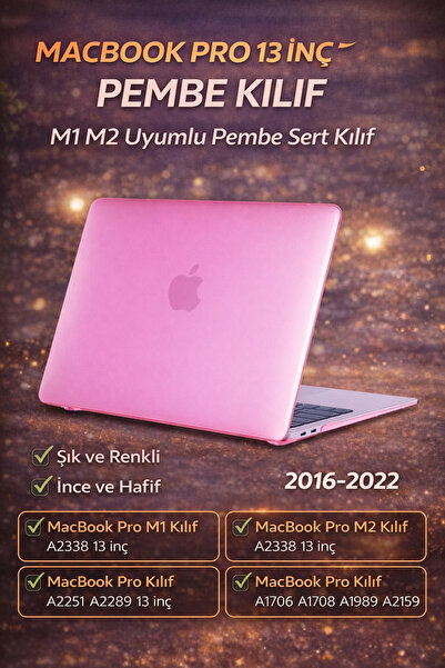 Mcstorey MacBook Pro 13 inç Kılıf M1 M2 Uyumlu Kristal Parlak Sert Hard Case ...