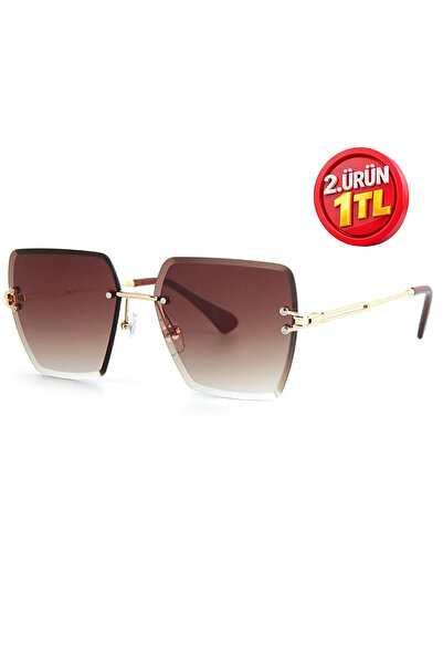 Brown Women's Sunglasses with Cutting Glasses APSG000101--57 Ekartman