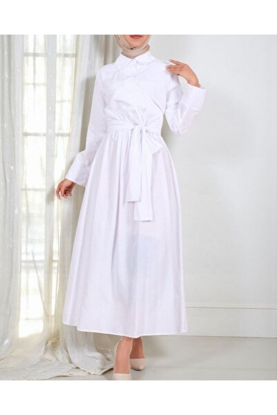 HİJABAYA Φόρεμα με γιακά πουκάμισου, με σταυρωτά κουμπιά και δέσιμο στη μέση