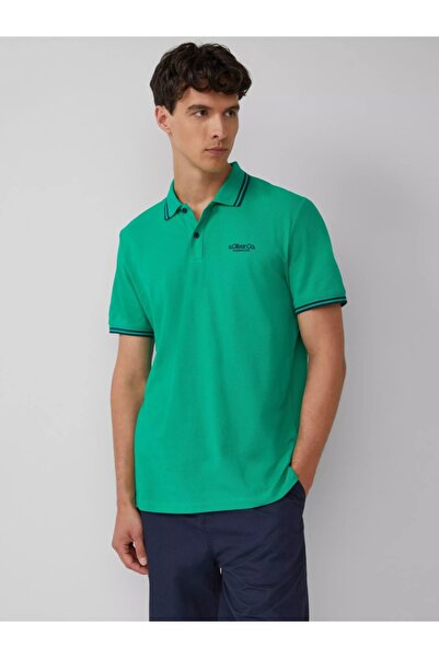 s.Oliver Ανδρικό πόλο με λογότυπο και λεπτομέρειες σε αντίθεση