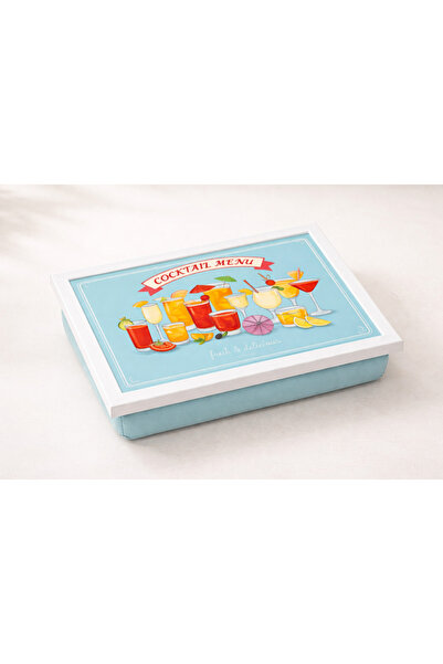 esdekor Cocteil Menu Fresh & Delicious Beyaz Kenarlı Keyif Tepsi 46x36,5x8,5 ...