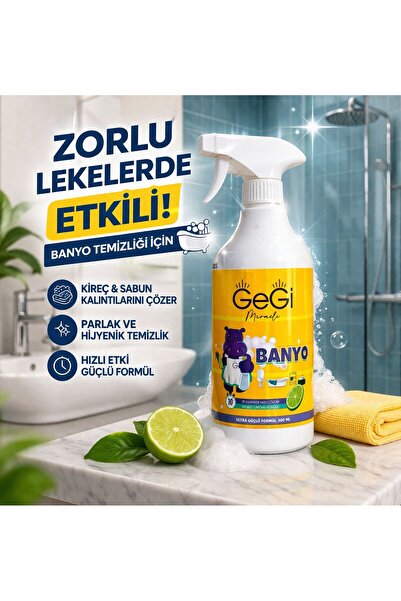 GEGİ Banyo Temizleyici Kireç Sökücü Kir Çözücü Etkili Güçlü Fomül Sprey