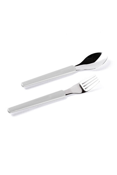 Tantitoni Gri Paslanmaz Çelik 2 Katlı Çatal Ve Kaşıklı Yemek Taşıma Kabı 1.65lt