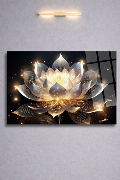 HMDS CONCEPT Γυάλινος πίνακας λουλουδιών λωτού 12