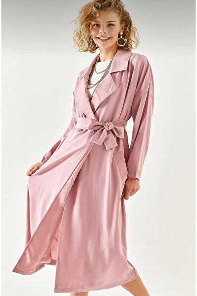 Pasaklı Giyim Γυναικεία Εξαιρετικά Φαρδιά Ροζ Ζακέτα Ζώνη τεμαχίων με Με τσέπ...