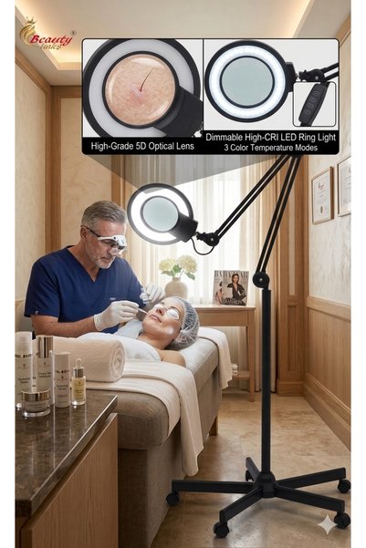 beauty links مصباح تكبير LED من بيوتي لينك اسود