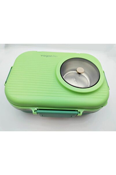 Vagonlife Bl70100 Çelik Hazneli Lunch Box Beslenme Kabı Yeşil