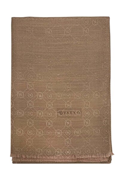 Vakko Cotton Silk Shawl - New Hologram - Almond