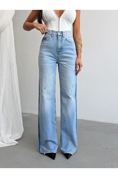 HerTon Ψηλόμεσο τζιν με ίσια μπατζάκια