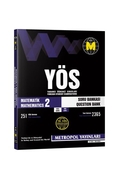 Metropol Yayınları TR-YÖS MATEMATİK-2 SORU BANKASI (ORTA SEVİYE)