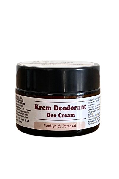 Olivya Dükkan Doğal Krem Deodorant - Sıcak Vanilya & Canlı Portakal (Alüminyu...
