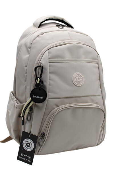 Bevitton Αδιάβροχο υφασμάτινο σακίδιο πλάτης με πολλές θήκες σε μπεζ χρώμα 2000