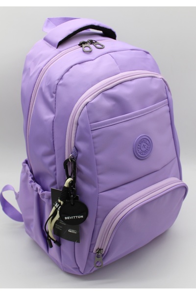 Bevitton Μωβ αδιάβροχη υφασμάτινη σχολική τσάντα Unisex Σχολικό σακίδιο πλάτη...