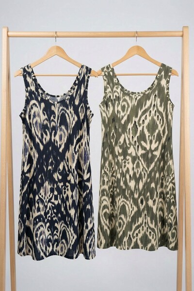 COTENCONCEPT 2-Piece A-Line Comfortable Dress with Drapey Thick Straps