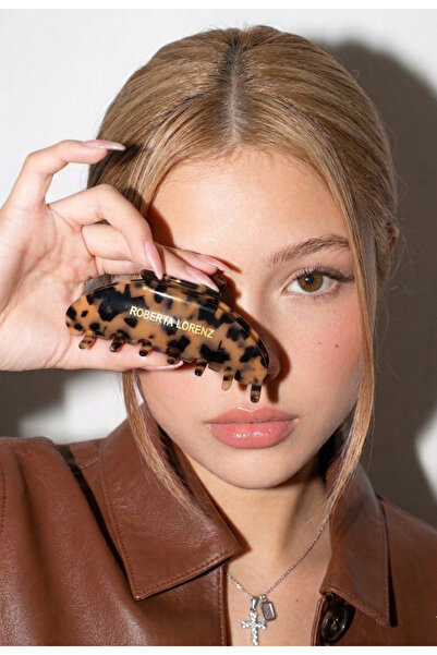 Roberta Lorenz γραπτό λεοπάρ μοτίβο υψηλής ποιότητας πόρπη μανταλάκι/ 10 cm